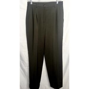Lauren Ralph Lauren Womens Size 6 Dark Green Wool Pleated Lined Dress Slacks